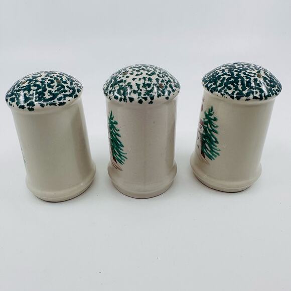 Atico Let It Snow Stoneware Sugar/Salt & Pepper Shaker Set of3 Christmas/Holiday - Picture 4 of 8
